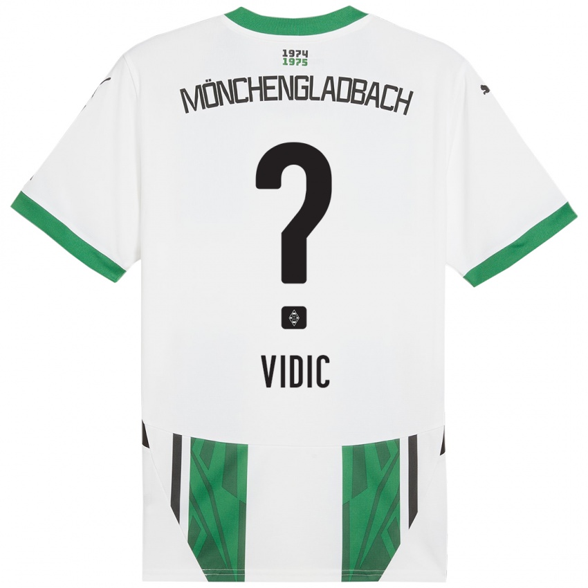 Børn Nico Vidic #0 Hvid Grøn Hjemmebane Spillertrøjer 2024/25 Trøje T-Shirt