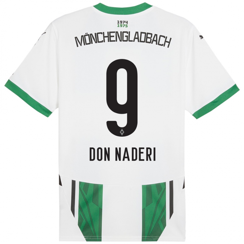 Børn Ryan Don Naderi #9 Hvid Grøn Hjemmebane Spillertrøjer 2024/25 Trøje T-Shirt