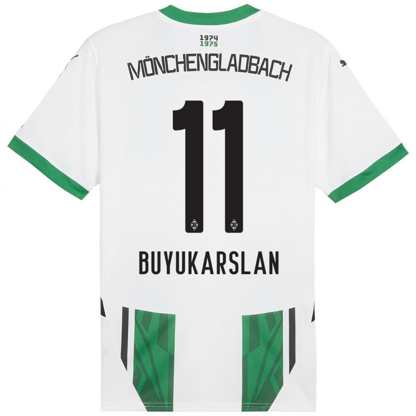 Børn Oguzcan Büyükarslan #11 Hvid Grøn Hjemmebane Spillertrøjer 2024/25 Trøje T-Shirt