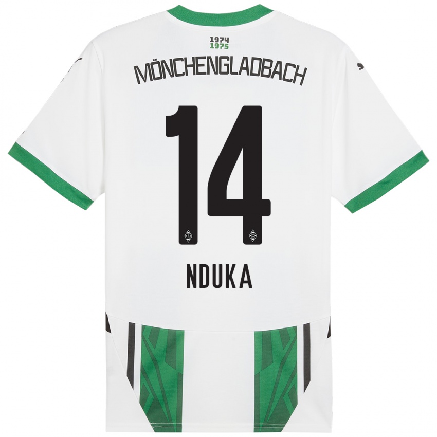 Børn Michael Nduka #14 Hvid Grøn Hjemmebane Spillertrøjer 2024/25 Trøje T-Shirt