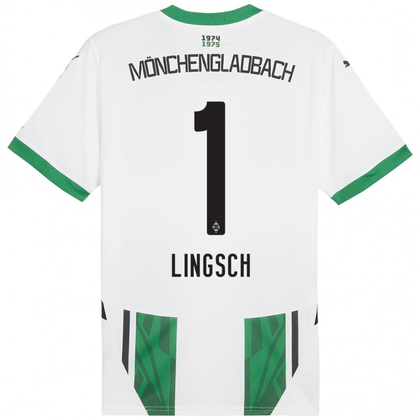 Børn Tina Lingsch #1 Hvid Grøn Hjemmebane Spillertrøjer 2024/25 Trøje T-Shirt