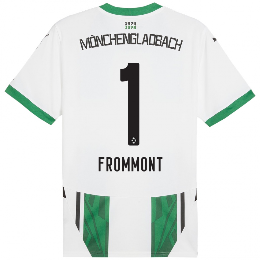 Børn Romina Frommont #1 Hvid Grøn Hjemmebane Spillertrøjer 2024/25 Trøje T-Shirt