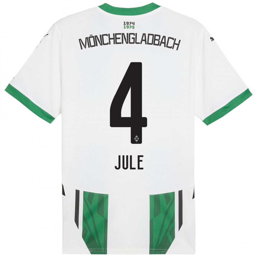 Børn Jule Dallmann #4 Hvid Grøn Hjemmebane Spillertrøjer 2024/25 Trøje T-Shirt