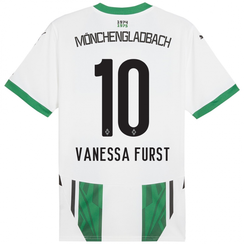 Børn Vanessa Fürst #10 Hvid Grøn Hjemmebane Spillertrøjer 2024/25 Trøje T-Shirt