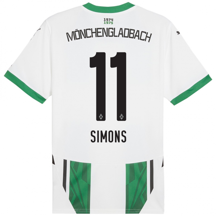 Børn Kelly Simons #11 Hvid Grøn Hjemmebane Spillertrøjer 2024/25 Trøje T-Shirt