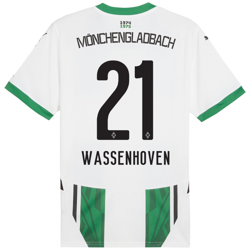 Børn Michelle Wassenhoven #21 Hvid Grøn Hjemmebane Spillertrøjer 2024/25 Trøje T-Shirt