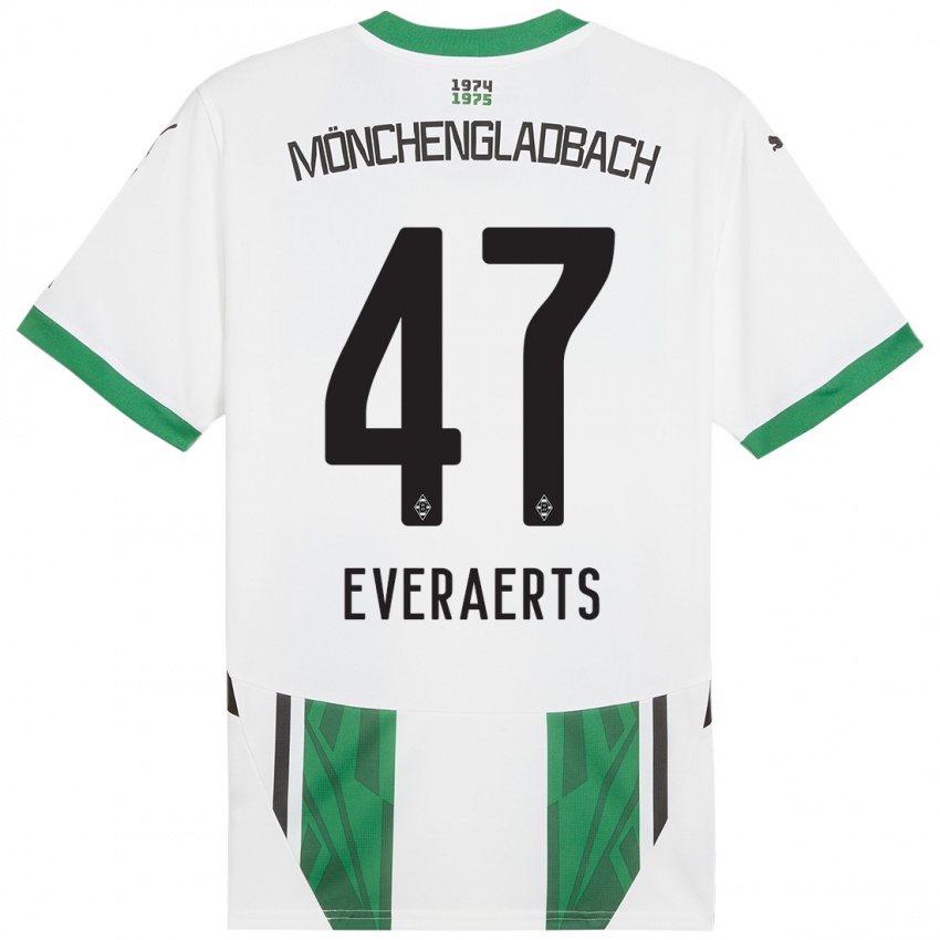 Børn Kim Everaerts #47 Hvid Grøn Hjemmebane Spillertrøjer 2024/25 Trøje T-Shirt