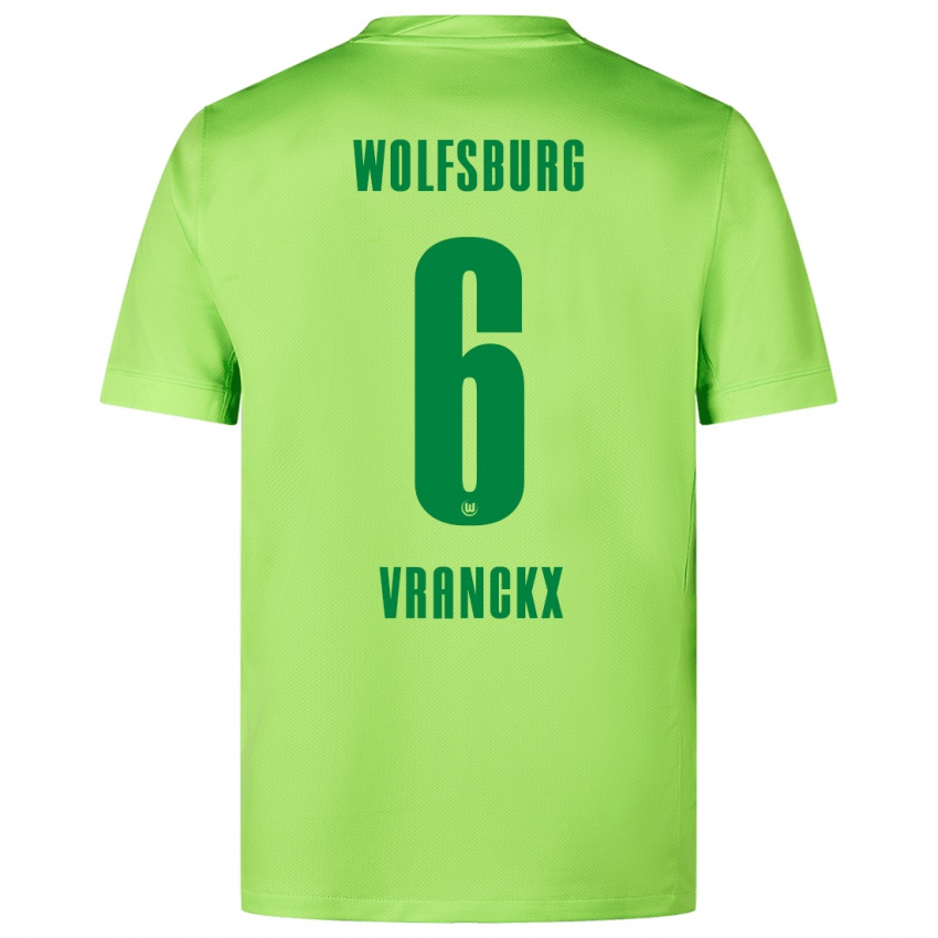 Børn Aster Vranckx #6 Fluorescerende Grøn Hjemmebane Spillertrøjer 2024/25 Trøje T-Shirt