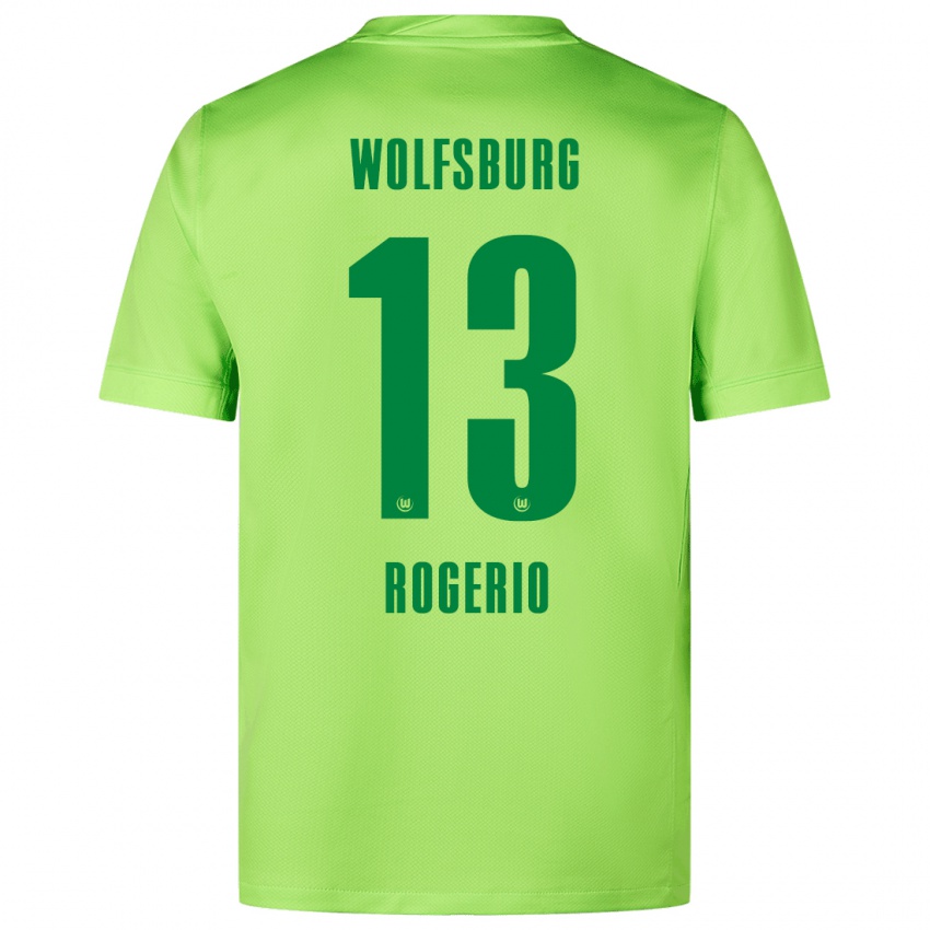 Børn Rogério #13 Fluorescerende Grøn Hjemmebane Spillertrøjer 2024/25 Trøje T-Shirt