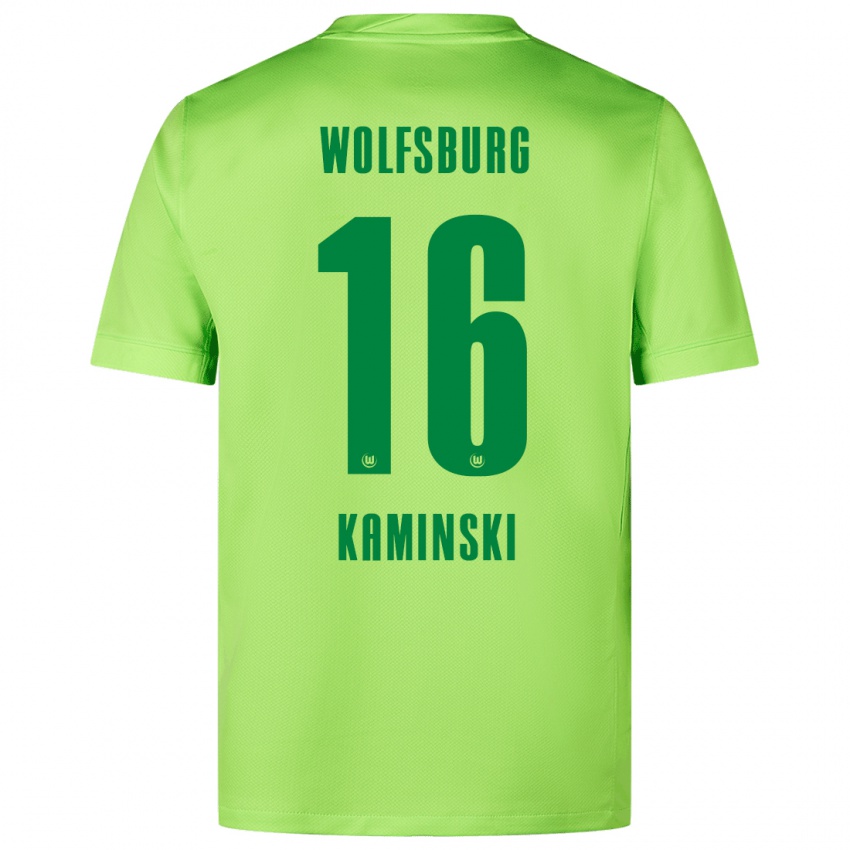 Børn Jakub Kaminski #16 Fluorescerende Grøn Hjemmebane Spillertrøjer 2024/25 Trøje T-Shirt