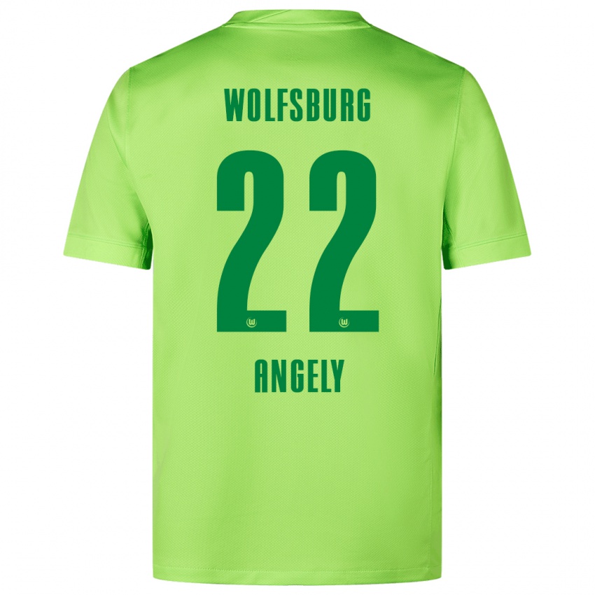 Børn Mathys Angély #22 Fluorescerende Grøn Hjemmebane Spillertrøjer 2024/25 Trøje T-Shirt