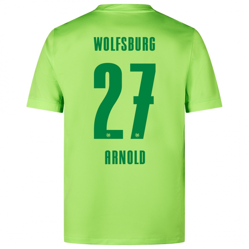 Børn Maximilian Arnold #27 Fluorescerende Grøn Hjemmebane Spillertrøjer 2024/25 Trøje T-Shirt