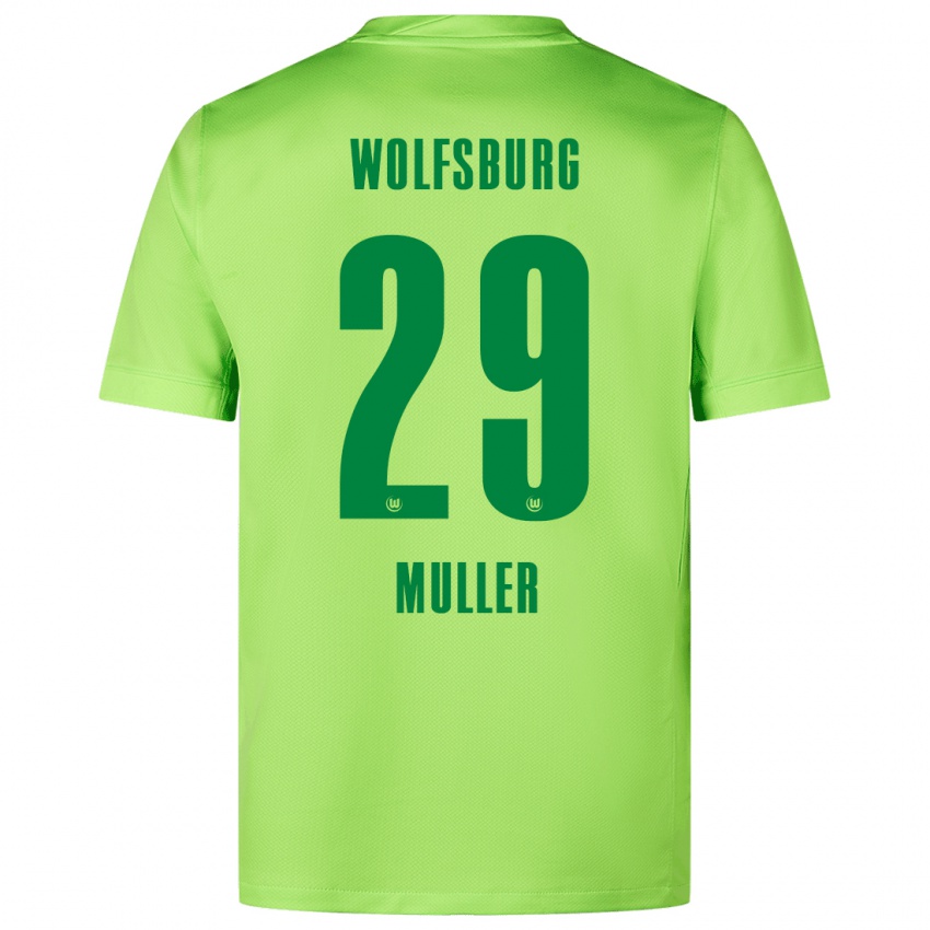 Børn Marius Müller #29 Fluorescerende Grøn Hjemmebane Spillertrøjer 2024/25 Trøje T-Shirt