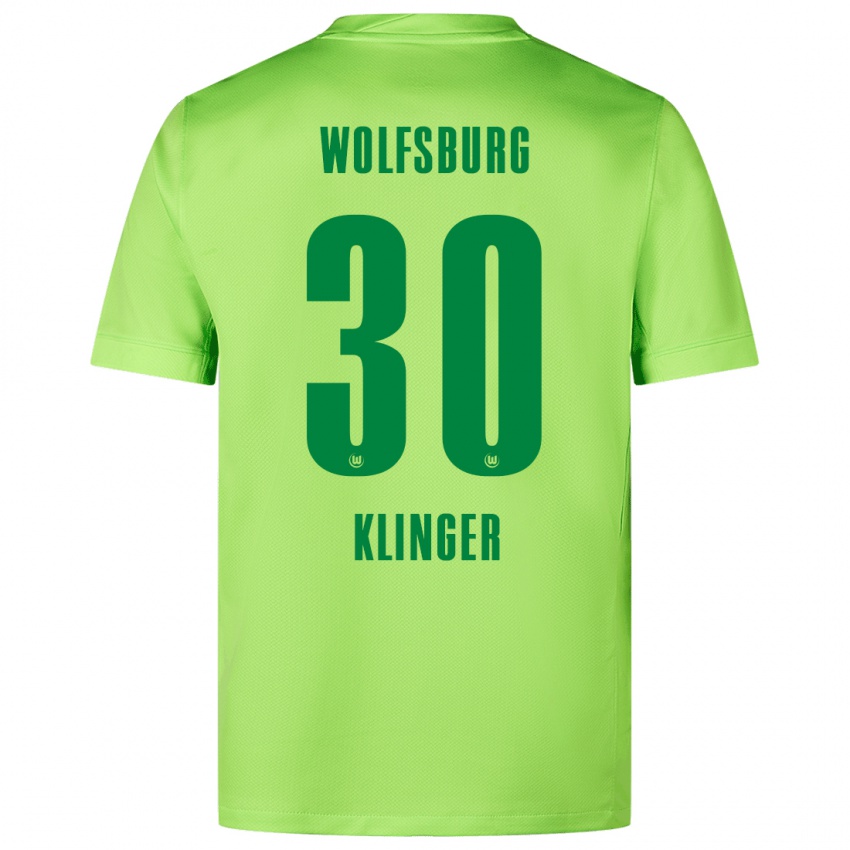 Børn Niklas Klinger #30 Fluorescerende Grøn Hjemmebane Spillertrøjer 2024/25 Trøje T-Shirt