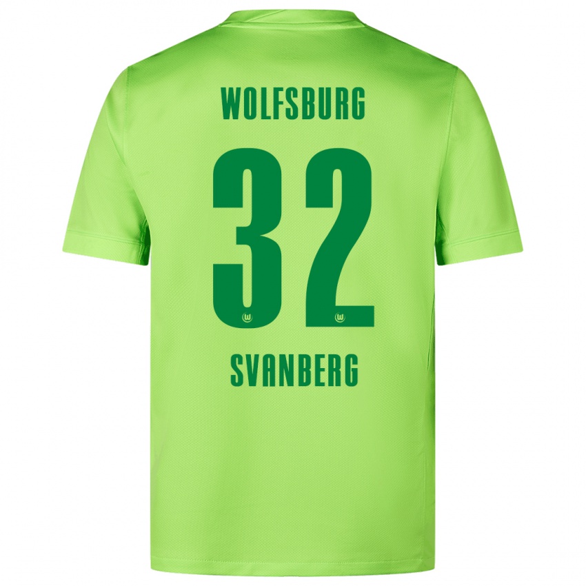 Børn Mattias Svanberg #32 Fluorescerende Grøn Hjemmebane Spillertrøjer 2024/25 Trøje T-Shirt