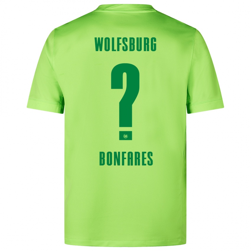 Børn Marouan Bonfares #0 Fluorescerende Grøn Hjemmebane Spillertrøjer 2024/25 Trøje T-Shirt