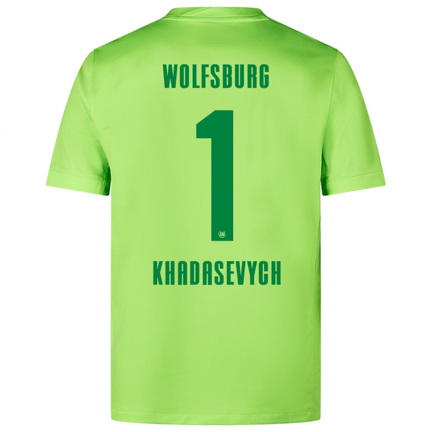 Børn Kyrylo Khadasevych #1 Fluorescerende Grøn Hjemmebane Spillertrøjer 2024/25 Trøje T-Shirt