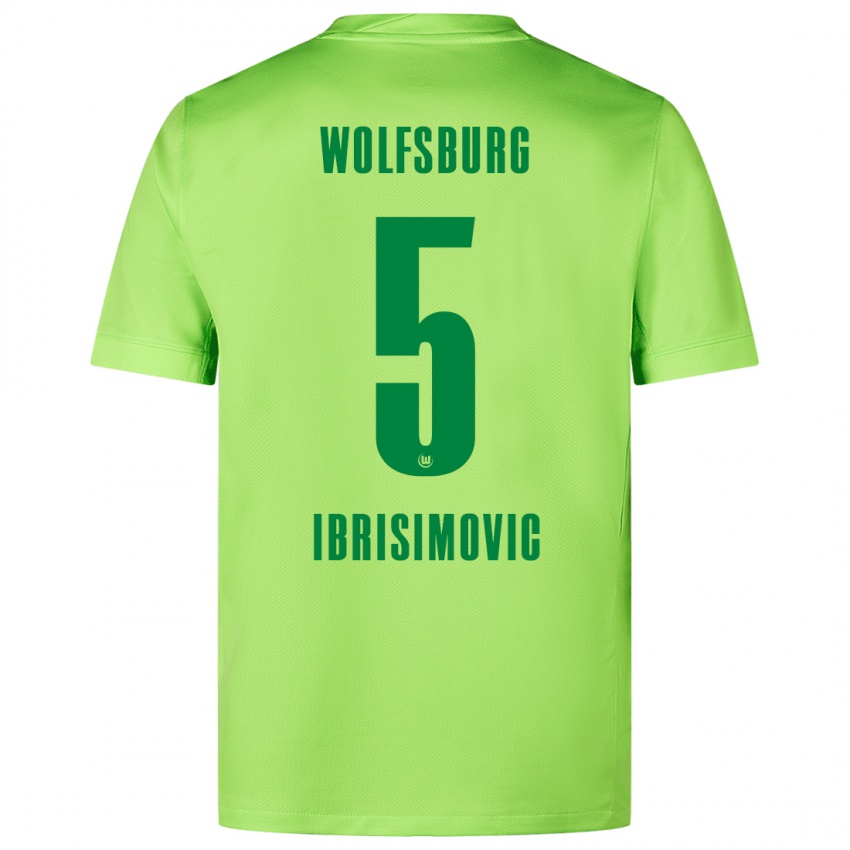 Børn Amar Ibrisimovic #5 Fluorescerende Grøn Hjemmebane Spillertrøjer 2024/25 Trøje T-Shirt