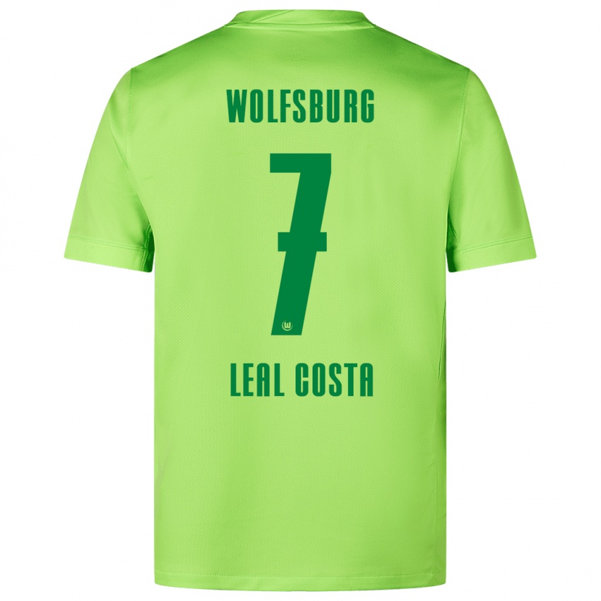 Børn David Leal Costa #7 Fluorescerende Grøn Hjemmebane Spillertrøjer 2024/25 Trøje T-Shirt