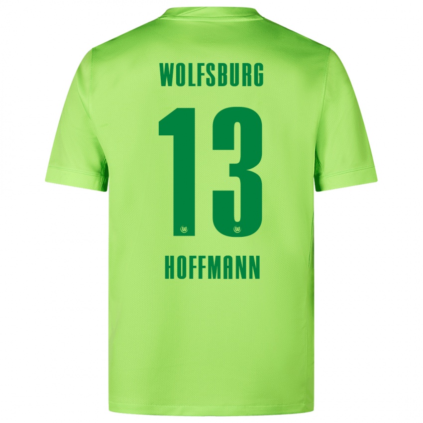 Børn Nils Hoffmann #13 Fluorescerende Grøn Hjemmebane Spillertrøjer 2024/25 Trøje T-Shirt