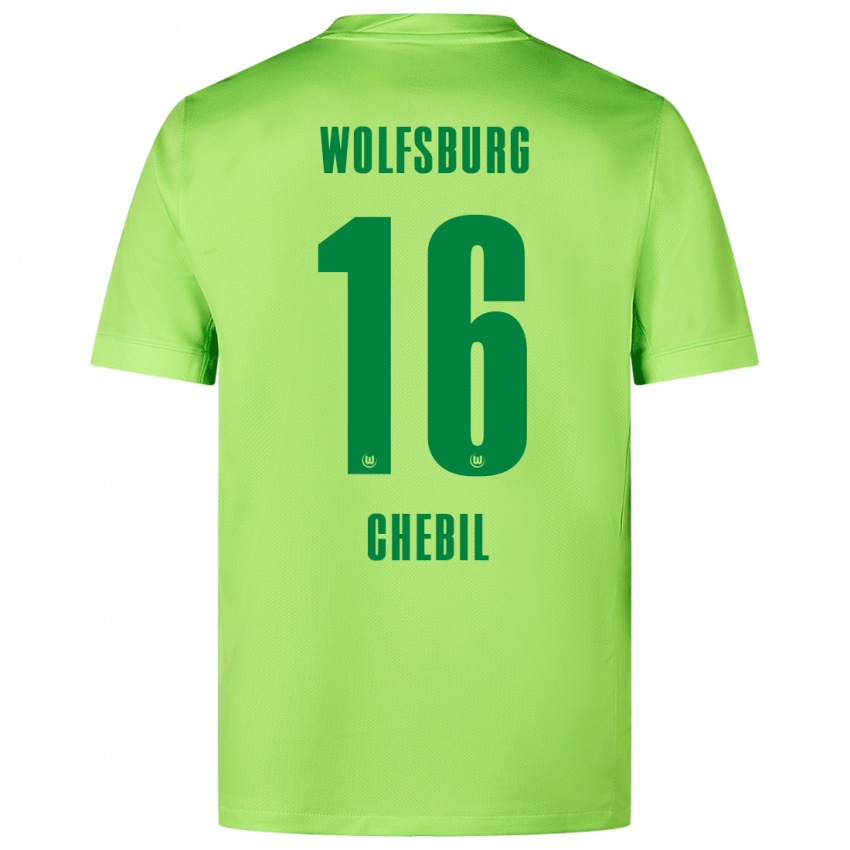 Børn Yasin Chebil #16 Fluorescerende Grøn Hjemmebane Spillertrøjer 2024/25 Trøje T-Shirt