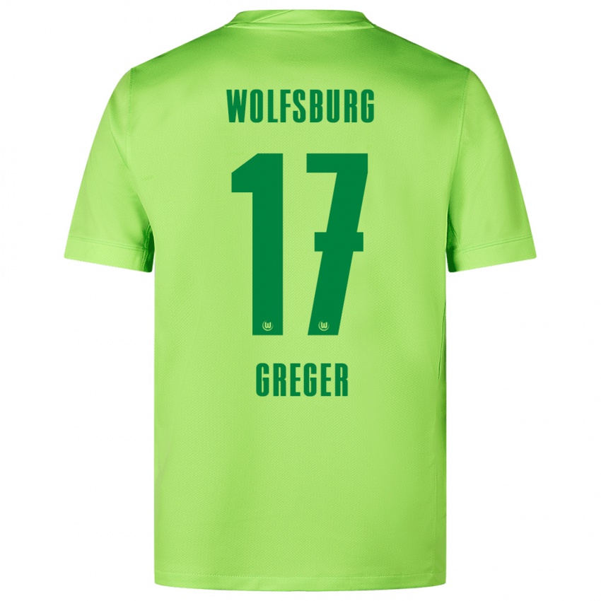 Børn Max Greger #17 Fluorescerende Grøn Hjemmebane Spillertrøjer 2024/25 Trøje T-Shirt