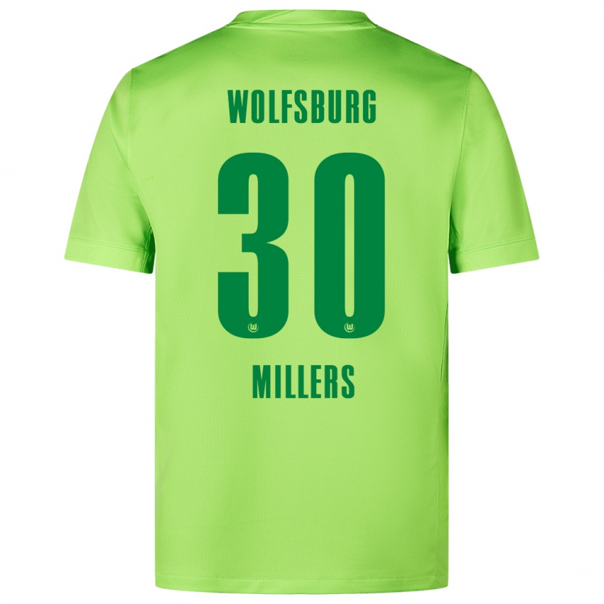 Børn Kristers Millers #30 Fluorescerende Grøn Hjemmebane Spillertrøjer 2024/25 Trøje T-Shirt