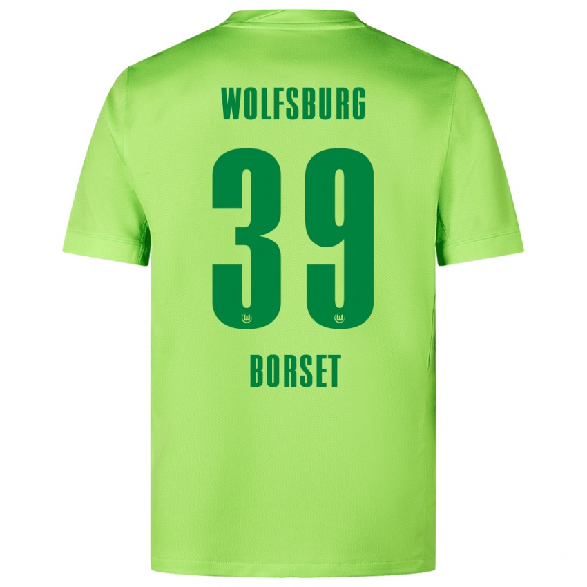 Børn Anders Rønne Børset #39 Fluorescerende Grøn Hjemmebane Spillertrøjer 2024/25 Trøje T-Shirt