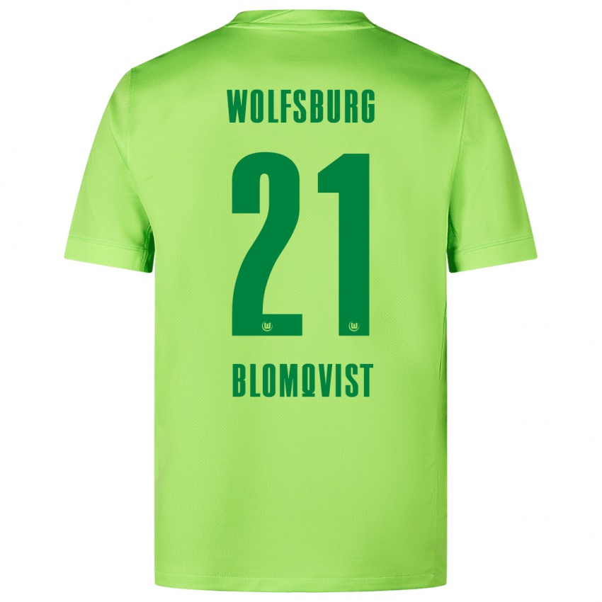 Børn Rebecka Blomqvist #21 Fluorescerende Grøn Hjemmebane Spillertrøjer 2024/25 Trøje T-Shirt