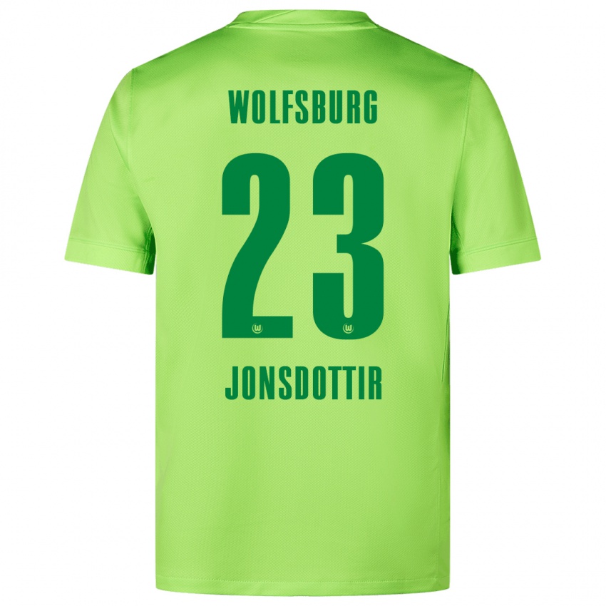 Børn Sveindís Jane Jónsdóttir #23 Fluorescerende Grøn Hjemmebane Spillertrøjer 2024/25 Trøje T-Shirt