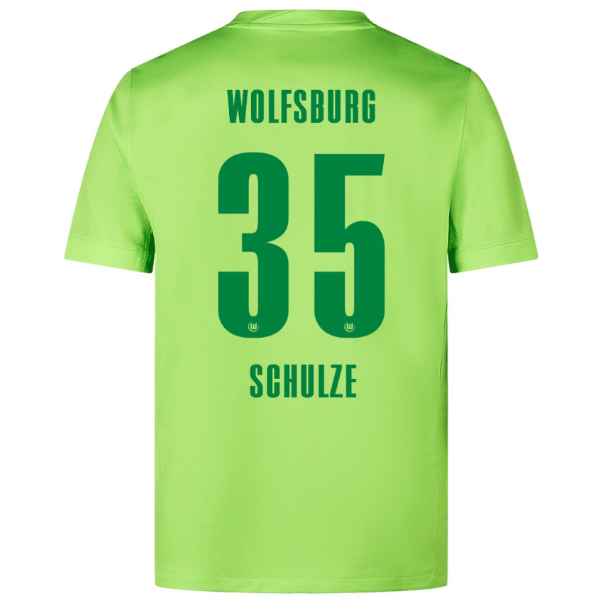 Børn Philipp Schulze #35 Fluorescerende Grøn Hjemmebane Spillertrøjer 2024/25 Trøje T-Shirt