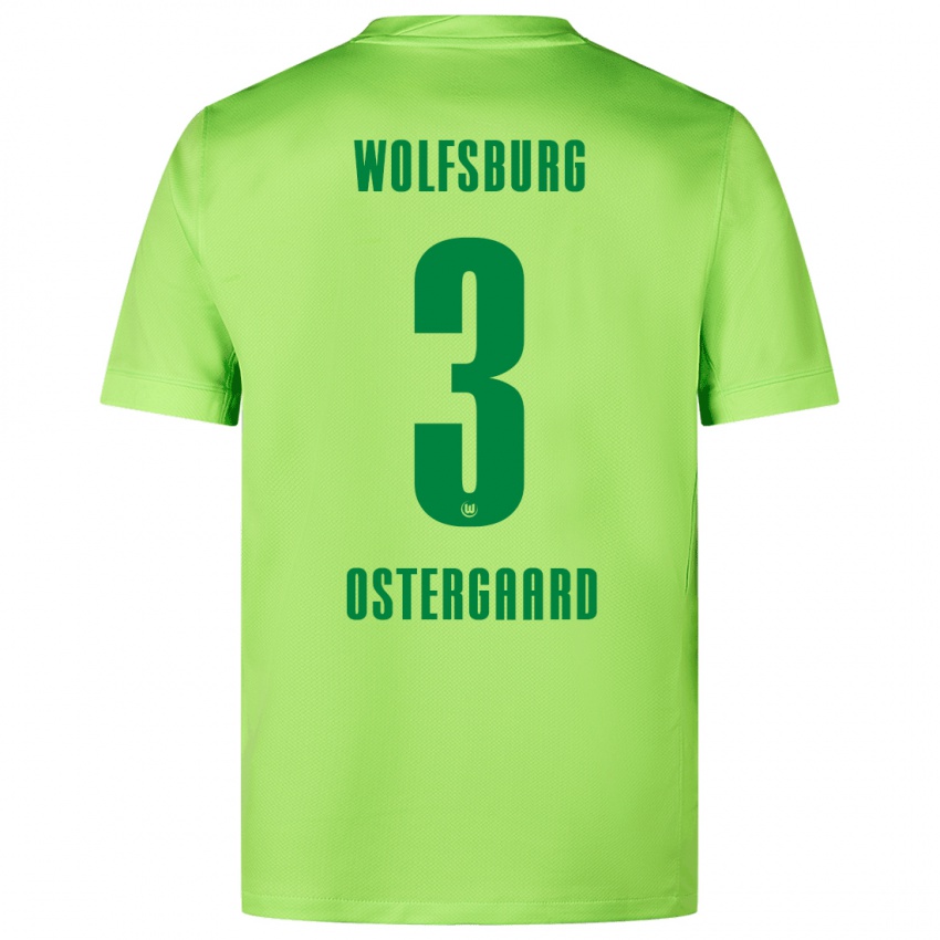 Børn Christian Östergaard #3 Fluorescerende Grøn Hjemmebane Spillertrøjer 2024/25 Trøje T-Shirt