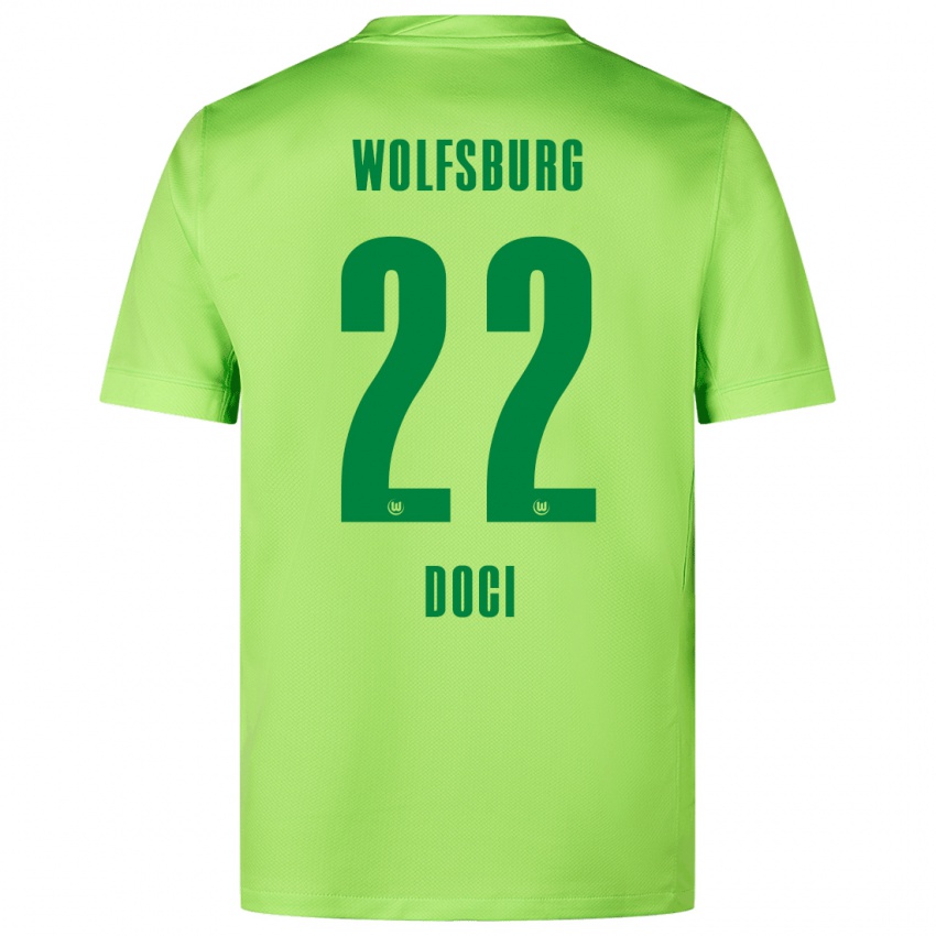 Børn Adrian Doci #22 Fluorescerende Grøn Hjemmebane Spillertrøjer 2024/25 Trøje T-Shirt