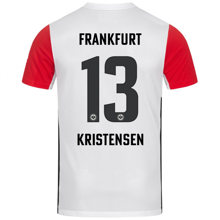 Børn Rasmus Kristensen #13 Hvid Rød Hjemmebane Spillertrøjer 2024/25 Trøje T-Shirt