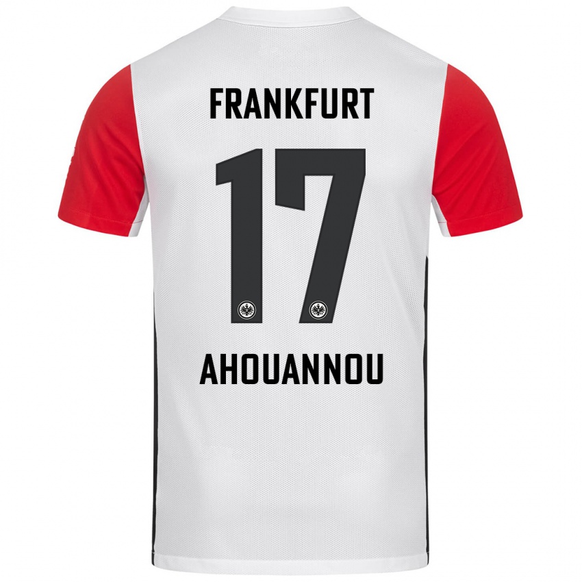 Børn Yannis Ahouannou #17 Hvid Rød Hjemmebane Spillertrøjer 2024/25 Trøje T-Shirt