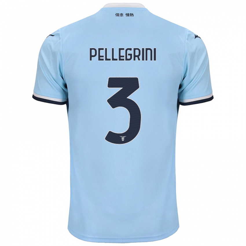 Børn Luca Pellegrini #3 Blå Hjemmebane Spillertrøjer 2024/25 Trøje T-Shirt