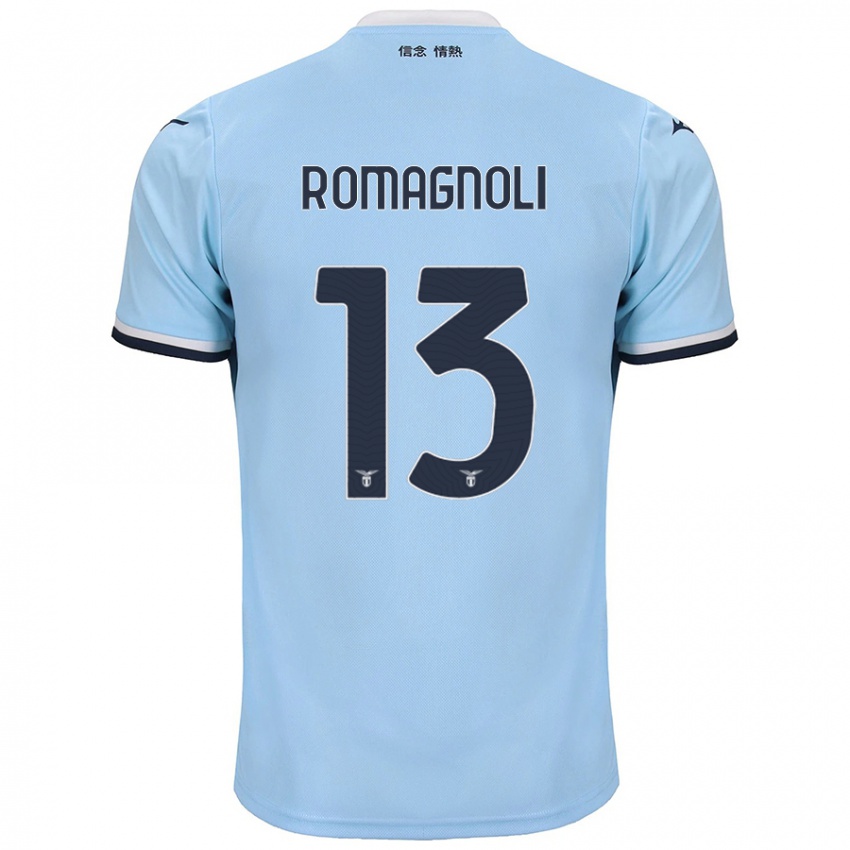 Børn Alessio Romagnoli #13 Blå Hjemmebane Spillertrøjer 2024/25 Trøje T-Shirt