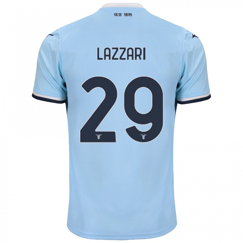 Børn Manuel Lazzari #29 Blå Hjemmebane Spillertrøjer 2024/25 Trøje T-Shirt