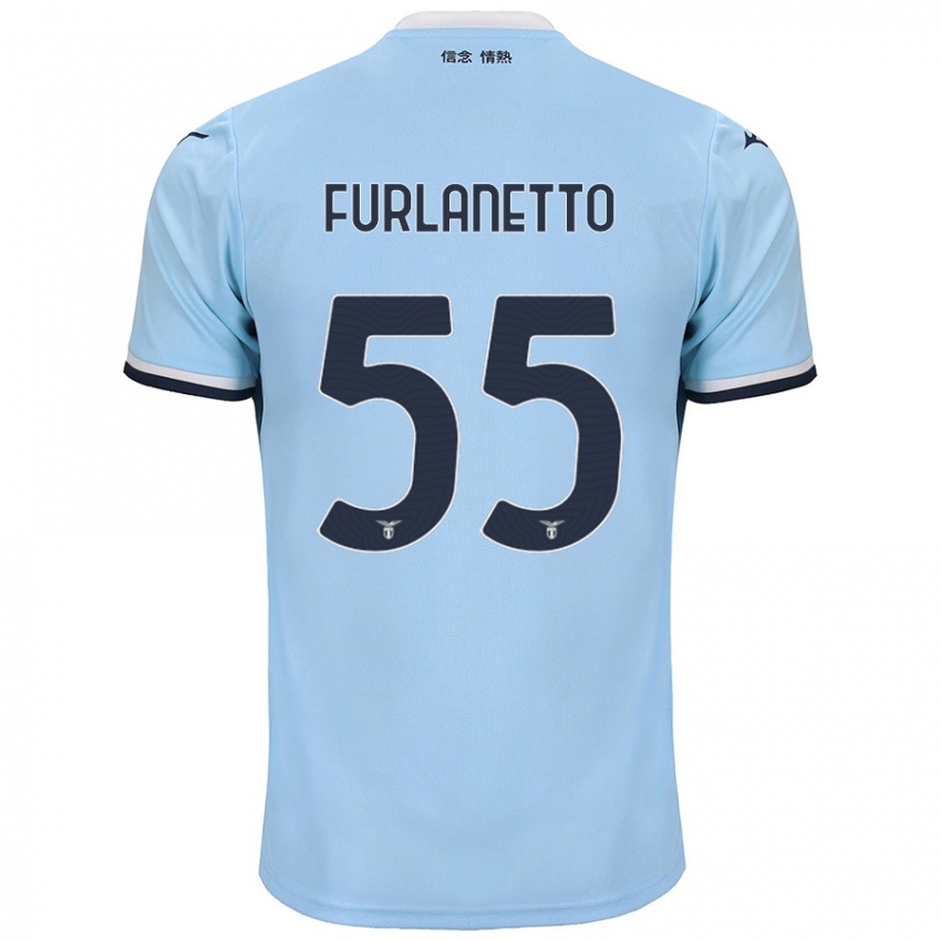 Børn Alessio Furlanetto #55 Blå Hjemmebane Spillertrøjer 2024/25 Trøje T-Shirt