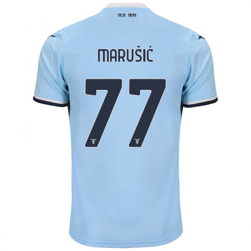 Børn Adam Marusic #77 Blå Hjemmebane Spillertrøjer 2024/25 Trøje T-Shirt