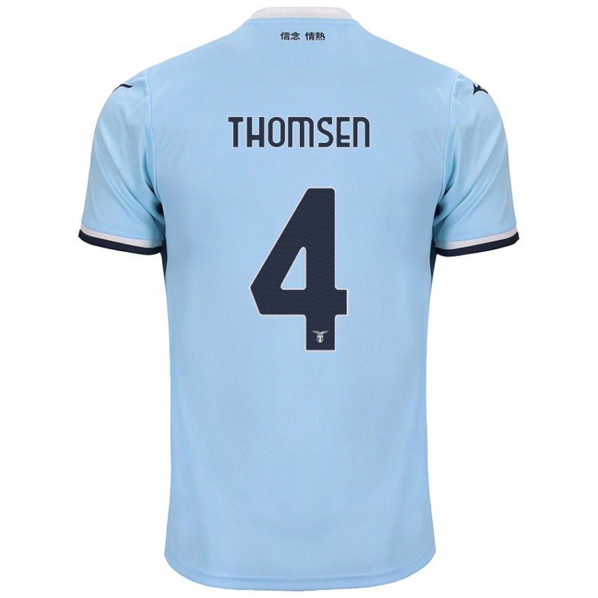 Børn Maria Møller Thomsen #4 Blå Hjemmebane Spillertrøjer 2024/25 Trøje T-Shirt