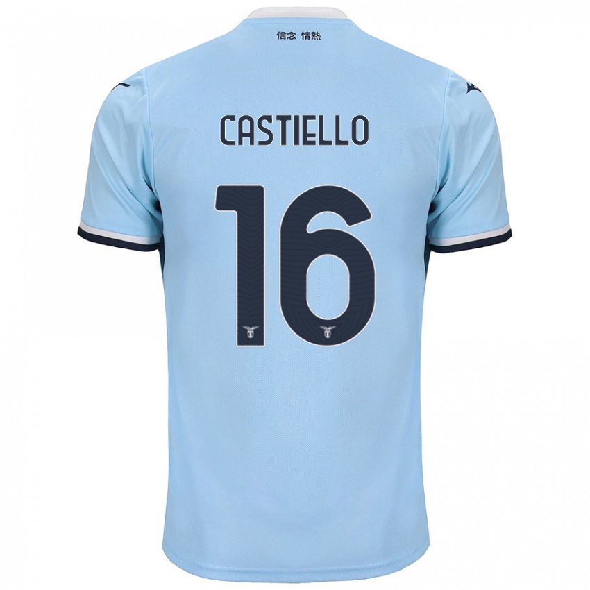 Børn Antonietta Castiello #16 Blå Hjemmebane Spillertrøjer 2024/25 Trøje T-Shirt