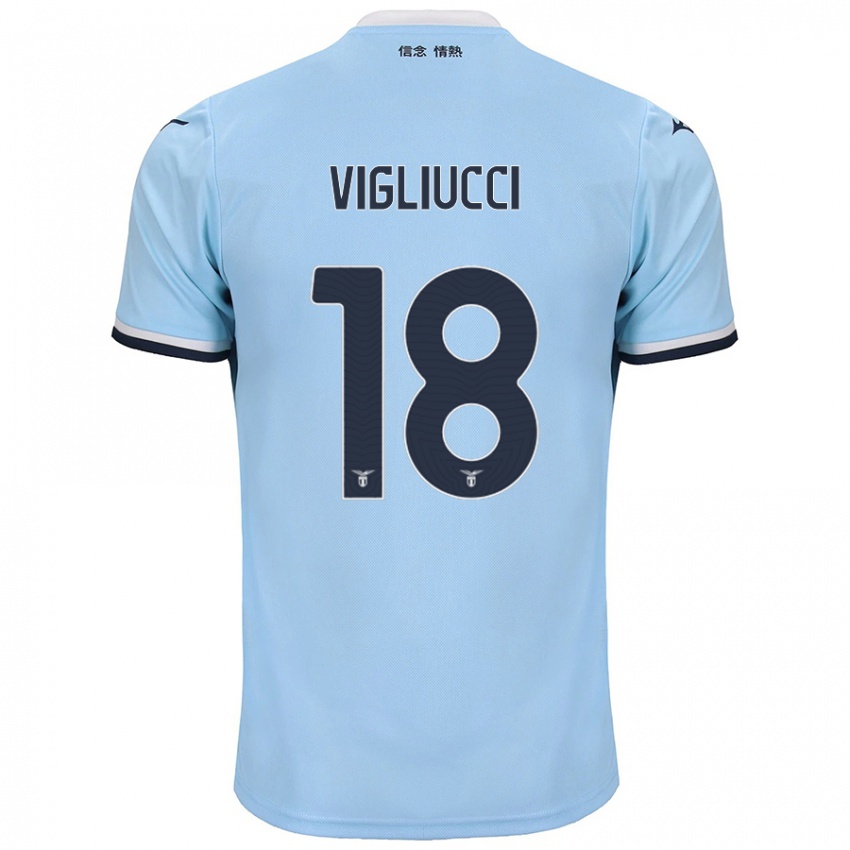 Børn Chiara Vigliucci #18 Blå Hjemmebane Spillertrøjer 2024/25 Trøje T-Shirt