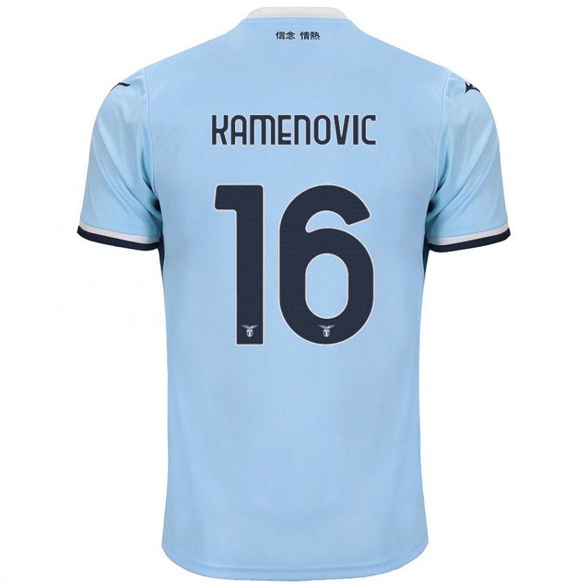 Børn Dimitrije Kamenović #16 Blå Hjemmebane Spillertrøjer 2024/25 Trøje T-Shirt