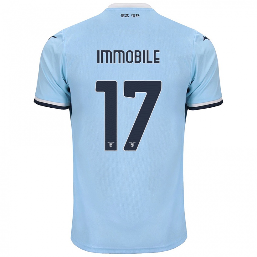 Børn Ciro Immobile #17 Blå Hjemmebane Spillertrøjer 2024/25 Trøje T-Shirt