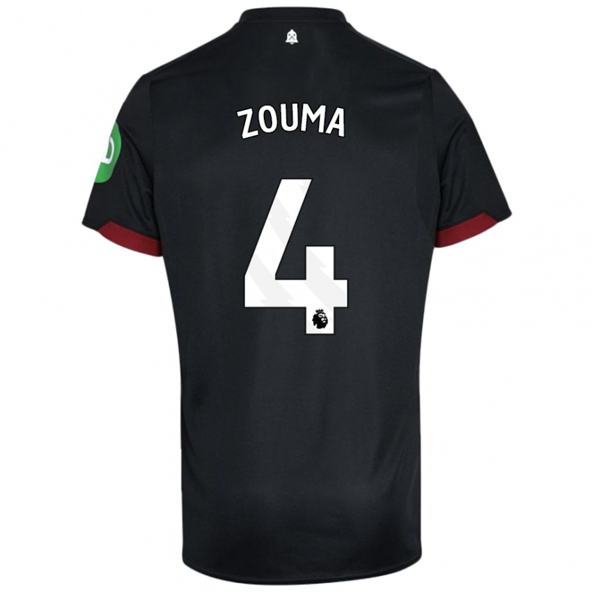 Børn Kurt Zouma #4 Sort Hvid Udebane Spillertrøjer 2024/25 Trøje T-Shirt