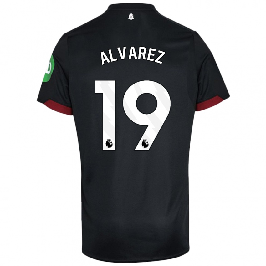 Børn Edson Alvarez #19 Sort Hvid Udebane Spillertrøjer 2024/25 Trøje T-Shirt