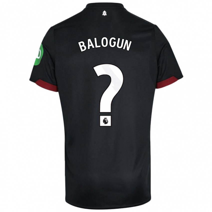 Børn Majid Balogun #0 Sort Hvid Udebane Spillertrøjer 2024/25 Trøje T-Shirt