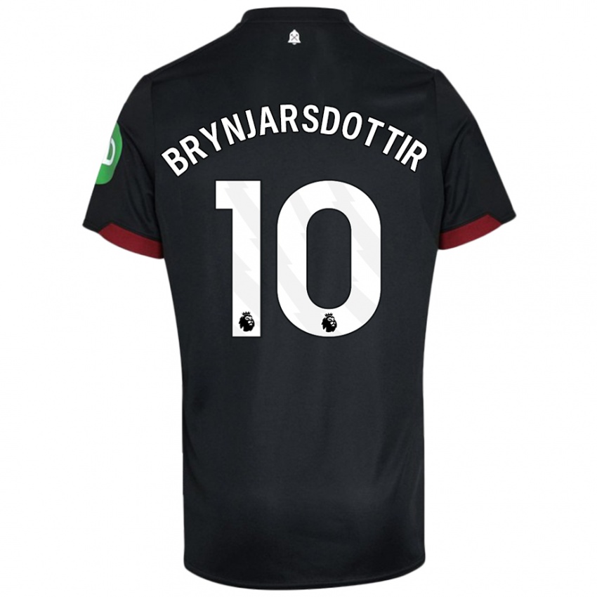 Børn Dagný Brynjarsdóttir #10 Sort Hvid Udebane Spillertrøjer 2024/25 Trøje T-Shirt