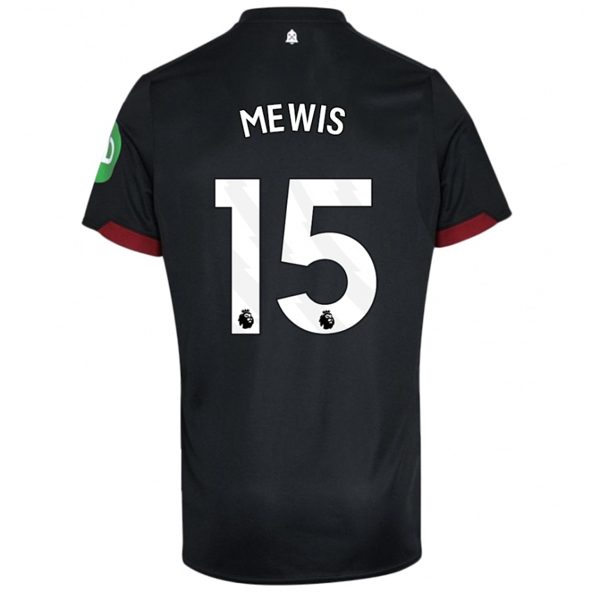 Børn Kristie Mewis #15 Sort Hvid Udebane Spillertrøjer 2024/25 Trøje T-Shirt